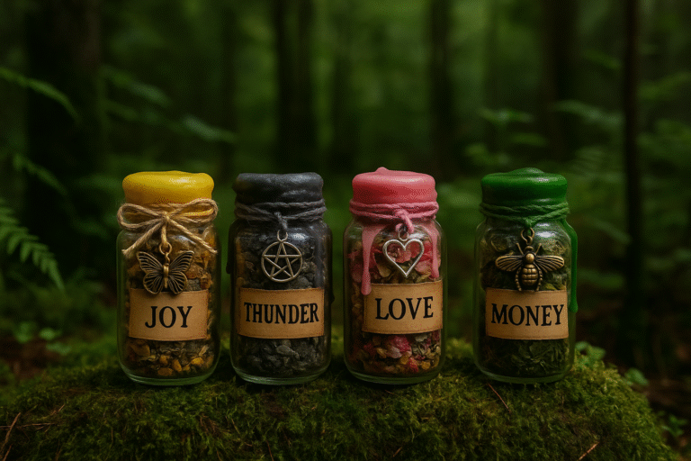Spell jars in the wood