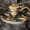 bronze incense burner with dimensions 9 cm wide and 4.5 cm high, cone incense holder for rituals and cleansing