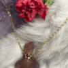 Carnelian crystal bottle necklace with gold chain – courage and passion oil pendant for vitality and confidence
