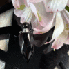 Obsidian crystal perfume bottle pendant – filled with protective intention oil, pocket charm or necklace