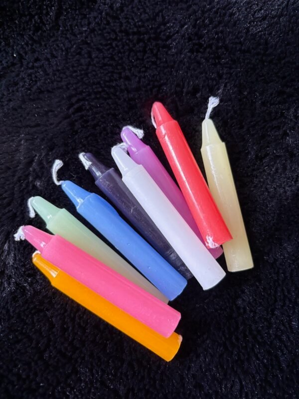 Mini ritual candles in 9 colours – spell candles for altar work, intention setting and witchcraft – Mistwillow