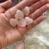 Small rose quartz heart glass charms – decorative hearts for gifts, crafts, or altar decor