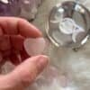 Mini rose quartz crystal hearts – self-love crystals for carrying, altar decor, or gifts