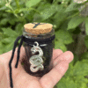 Protection Spell Jar with black thread, Tiwaz rune and serpent charm – Mistwillow