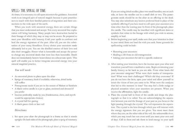 Ancestral spell instructions and altar setup from Natural Magick